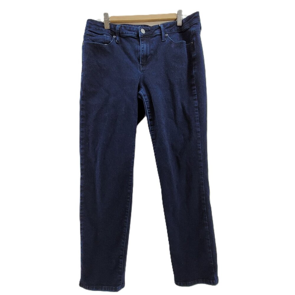 Calvin Klein Jeans Womens 14 Blue Denim Ultimate Skinny Mid Rise Stretch Dark W